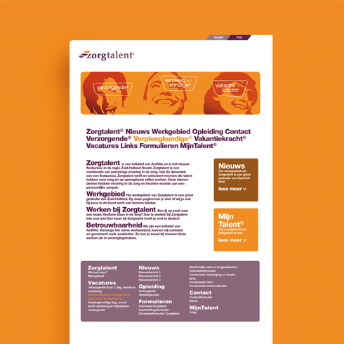 Zorgtalent website